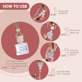 London Alley Car Perfume Hanging Pod | Lavender Fragrance Oils in Glass Bottle with Wooden Diffuser Lid | Interior car perfumes and fresheners | Air Freshener to Freshen'up Your Car.