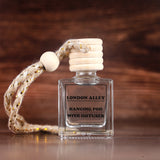 London Alley Car Perfume Hanging Pod | Lavender Fragrance Oils in Glass Bottle with Wooden Diffuser Lid | Interior car perfumes and fresheners | Air Freshener to Freshen'up Your Car.