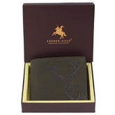 LONDON ALLEY Elk Minimalistic Vintage Brown Men's Leather Wallet | RFID Protected | Card Slots | Coin Pocket.
