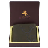 LONDON ALLEY Elk Minimalistic Vintage Brown Men's Leather Wallet | RFID Protected | Card Slots | Coin Pocket.