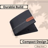 LONDON ALLEY Ash Classic Black Leather Wallet, Keyring & Pen Combo Gift Hamper for Men