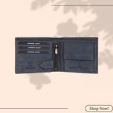 LONDON ALLEY Harley Blue Leather Men's Wallet