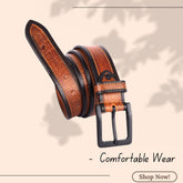 LONDON ALLEY Leather Belt for Men | Classic design for both formal and casual wear | Adjustable waistband upto 46 inches | Classic Dual Finish Leather belt