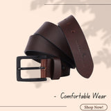 LONDON ALLEY Smooth Leather Belt for Men | Classic design for both formal and casual wear | Adjustable waistband upto 46 inches.