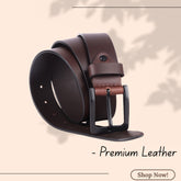 LONDON ALLEY Smooth Leather Belt for Men | Classic design for both formal and casual wear | Adjustable waistband upto 46 inches.
