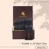 LONDON ALLEY Smooth Leather Belt for Men | Classic design for both formal and casual wear | Adjustable waistband upto 46 inches.