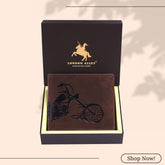 LONDON ALLEY Biker Vintage Brown Leather Wallet for Men.