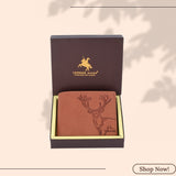 LONDON ALLEY Elk Vintage Brown RFID Blocking Men's Leather Wallet
