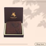 LONDON ALLEY Elk Minimalistic Vintage Brown Men's Leather Wallet | RFID Protected | Card Slots | Coin Pocket.