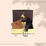 LONDON ALLEY Rakhi Gift Hamper - Elk Vintage Brown Leather Wallet, Reversable Brown/Black Belt & Traditional Rakhi Combo Gift Box for Men
