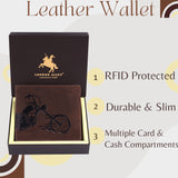 LONDON ALLEY Biker Vintage Brown Leather Wallet for Men.