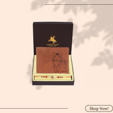 LONDON ALLEY Rakhi Gift Hamper for Brother – Davin Leather Wallet and Rakhi Combo Gift Set for Brother/Men