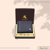 LONDON ALLEY Rakhi Gift Hamper for Brother - Classic Brown Men's Leather Wallet, Keyring and Rakhi Combo Gift Set for Brother/Mens.