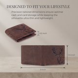 LONDON ALLEY ELK RFID Blocking Vintage Leather Wallet & Black/Brown Reversible Belt Combo Gift Box for Men