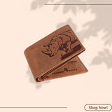 London Alley Rhino Vintage Leather Wallet For Men, 6 Card Slot | RFID Blocking