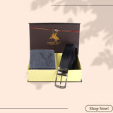 LONDON ALLEY Rakhi Gift Hamper - Elk Vintage Brown Leather Wallet, Reversable Brown/Black Belt & Traditional Rakhi Combo Gift Box for Men