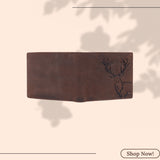 LONDON ALLEY ELK RFID Blocking Vintage Leather Wallet & Black/Brown Reversible Belt Combo Gift Box for Men