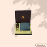 LONDON ALLEY Rakhi Gift Hamper for Brother - Classic brown Men's Leather Wallet, Keyring and Rakhi Combo Gift Set for Brother/Mens.