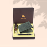 London Alley Jason Leather Wallet Gift Set – Wallet, Keychain & Pen