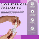 London Alley Car Perfume Hanging Pod | Lavender Fragrance Oils in Glass Bottle with Wooden Diffuser Lid | Interior car perfumes and fresheners | Air Freshener to Freshen'up Your Car.