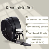 LONDON ALLEY Men's Reversible Leather belt | Adjustable Belt size fits Waist 28-46 inches
