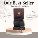 LONDON ALLEY Men's Reversible Leather belt | Adjustable Belt size fits Waist 28-46 inches