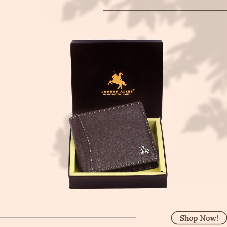 London Alley Slavia Leather Wallet For Men, 6 Card Slot | RFID Blocking