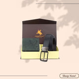 LONDON ALLEY ELK RFID Blocking Vintage Leather Wallet & Black/Brown Reversible Belt Combo Gift Box for Men