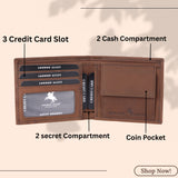 London Alley Harley Rakhi Gift Hamper for Brother - Men's Vintage Brown Leather Wallet, Keyring and Rakhi Combo Gift Set for Brother