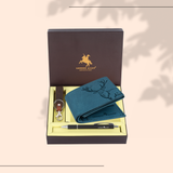London Alley Jason Leather Wallet Gift Set – Wallet, Keychain & Pen