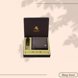 LONDON ALLEY Rakhi Gift Hamper for Brother - Classic brown Men's Leather Wallet, Keyring and Rakhi Combo Gift Set for Brother/Mens.