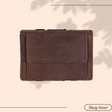 LONDON ALLEY Vintage Brown Leather Magic Wallet for Men with Card Slots and Coin Pocket (Copy) (Copy)