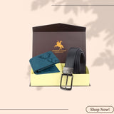 LONDON ALLEY ELK RFID Blocking Vintage Leather Wallet & Black/Brown Reversible Belt Combo Gift Box for Men