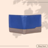 London Alley Oslo Blue/Grey Leather Wallet For Men | RFID Protected | Classic leather Wallet