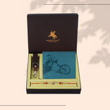 London Alley Harley Rakhi Gift Hamper for Brother - Men's Vintage Brown Leather Wallet, Keyring and Rakhi Combo Gift Set for Brother