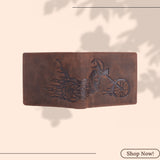 London Alley Harley Rakhi Gift Hamper for Brother - Men's Vintage Brown Leather Wallet, Keyring and Rakhi Combo Gift Set for Brother