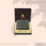 LONDON ALLEY Rakhi Gift Hamper for Brother – Davin Leather Wallet and Rakhi Combo Gift Set for Brother/Men