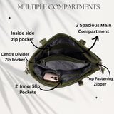 Women’s Premium Tote Handbag with Detachable Crossbody Strap – Green & Black