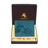 LONDON ALLEY Rakhi Gift Hamper for Brother – Harley Vintage Brown RFID Blocking Leather Wallet and Rakhi Combo Gift Set for Brother