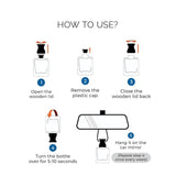 London Alley Car Perfume Hanging Pod | Lavender Fragrance Oils in Glass Bottle with Wooden Diffuser Lid | Interior car perfumes and fresheners | Air Freshener to Freshen'up Your Car.