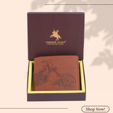 LONDON ALLEY Biker Vintage Brown Leather Wallet for Men.