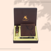 London Alley Jason Leather Wallet Gift Set – Wallet, Keychain & Pen