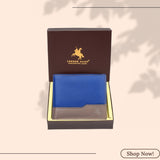 London Alley Oslo Blue/Grey Leather Wallet For Men | RFID Protected | Classic leather Wallet