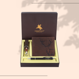 London Alley Jason Leather Wallet Gift Set – Wallet, Keychain & Pen
