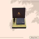 LONDON ALLEY Rakhi Gift Hamper for Brother - Classic brown Men's Leather Wallet, Keyring and Rakhi Combo Gift Set for Brother/Mens.