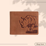 London Alley Rhino Vintage Leather Wallet For Men, 6 Card Slot | RFID Blocking