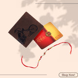 London Alley Harley Rakhi Gift Hamper for Brother - Men's Vintage Brown Leather Wallet, Keyring and Rakhi Combo Gift Set for Brother