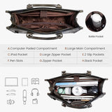 London Alley Women's Office Laptop Tote Bag | Stylish Tote for 13.5-inch Laptop | Multiple Compartment | Adjustable long Strap.