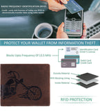 LONDON ALLEY Biker Vintage Brown Leather Wallet for Men.