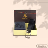 LONDON ALLEY Rakhi Gift Hamper - Harley Vintage Tan Leather Wallet, Reversable Brown/Black Belt & Traditional Rakhi Combo Gift Box for Men